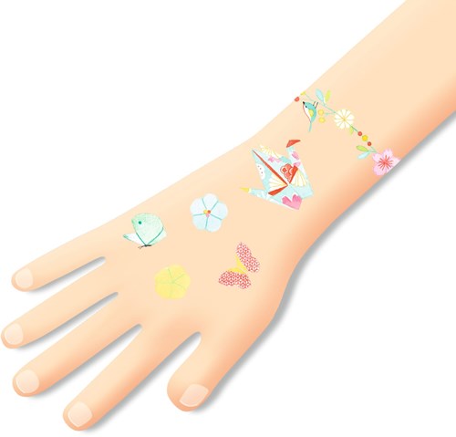Djeco body art tattoo Sakura - temporary kids tattoos flowers-2