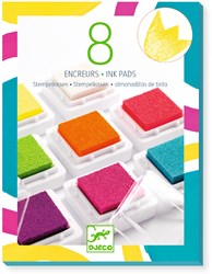 Djeco colours 8 ink pads and 1 cleaner - pop creative toy