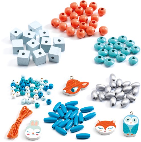 Djeco beads wooden jewelry Little animals bead set kids