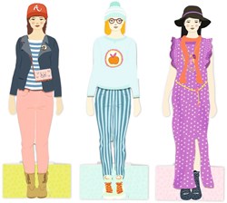 Djeco creative paper large dressing room dolls - craft set