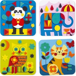 Djeco collage craft set soft animals - felt stickers FSC