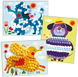 Djeco craft set PomPom Puppies - creative collage dogs