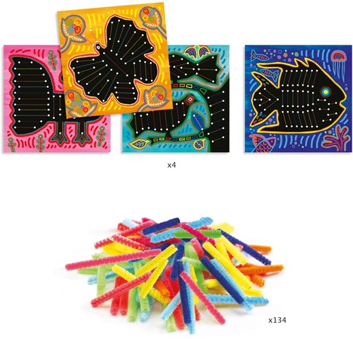 Djeco craft set super soft - creative threading art for kids-3