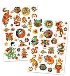 Djeco body art tattoo set Esprit Martial - temporary tattoos for kids