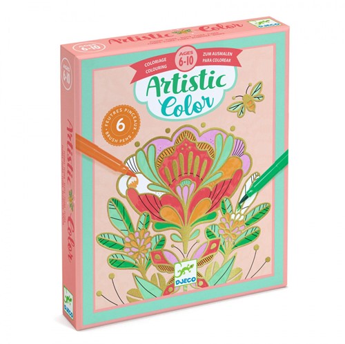 Djeco Artistic Color Bloemen Kleurplaten incl. 6 stiften