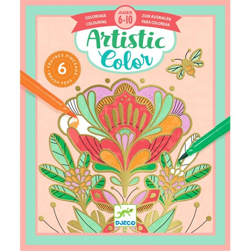 Djeco Artistic Color Bloemen Kleurplaten incl. 6 stiften-2
