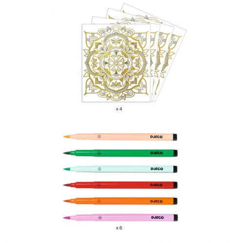 Djeco Artistic Color Bloemen Kleurplaten incl. 6 stiften-3