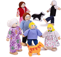 BigJigs dollhouse family wooden dolls colourful toy set-2