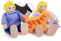 BigJigs dollhouse family wooden dolls colourful toy set-3