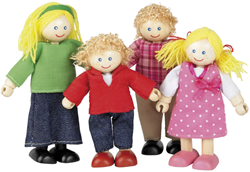 Tidlo wooden dollhouse family - Multicultural dolls white