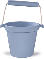 BigJigs silicone toy bucket - dove grey beach and water