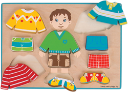 BigJigs wooden puzzle dress up boy educational toy