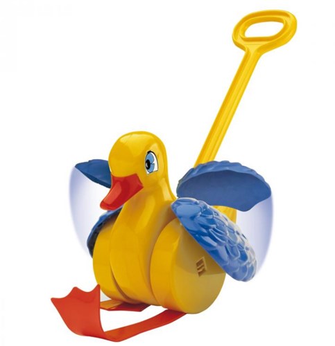 Quercetti push stick duck toy with sound - colorful walking fun-2