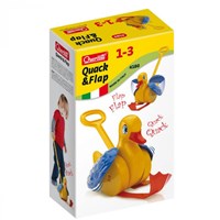Quercetti push stick duck toy with sound - colorful walking fun