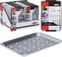 Excellent Houseware grill trays aluminium barbecue 4 pieces 24x16cm