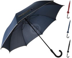 Umbrella blue with beige edge - stylish rain protection accessory