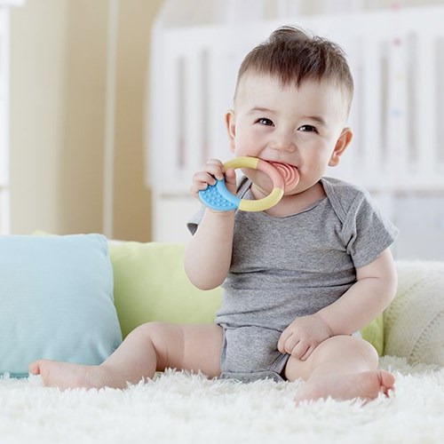 Hape teether ring baby - rice-based, safe and colorful teething toy-3