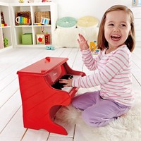 Hape piano toy instrument red - wooden kids piano
