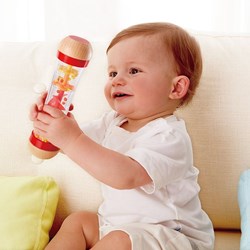 Hape Beaded Rainmaker - Red sensory musical toy