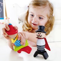 Hape wooden stacking circus figures - colourful sustainable toy 10-piece