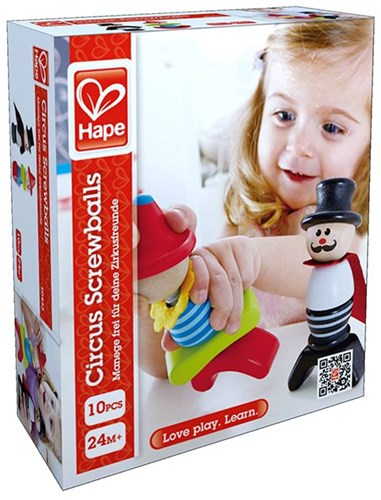Hape wooden stacking circus figures - colourful sustainable toy 10-piece-3