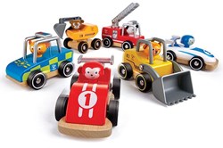 Hape wooden toy car Wild Riders - 12 pieces colorful vehicles