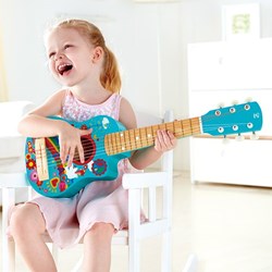 Hape guitar flower power wooden musical instrument for children