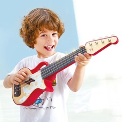 Hape Music Ukulele Learn-with-Lights for kids red
