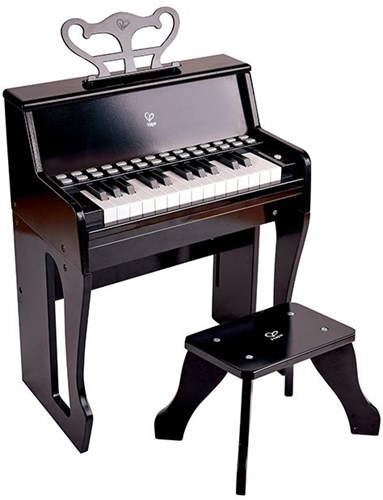 Hape piano with lights black - musical toy with stool-2