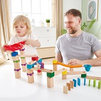 Hape marble run wooden Marble Rally Block Set colourful toy-2