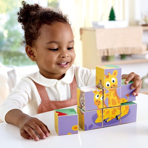 Hape wooden animal puzzle blocks - educational wild animal toy-2