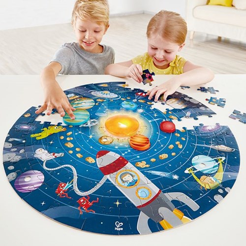 Hape solar system puzzle - educational toy with LED sun