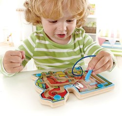 Hape Magnetic Train Maze - Educational Travel Toy for Toddlers