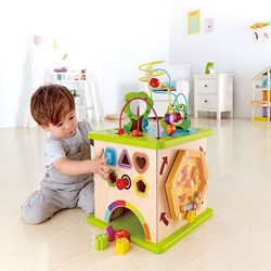 Hape activity cube wooden play cube educational toy for toddlers