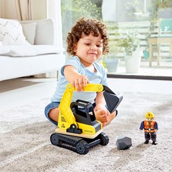 Hape excavator toy Dig 'n Dump - construction vehicle yellow