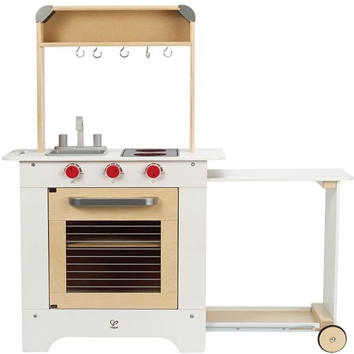 Hape wooden kids kitchen Cook n Serve play kitchen with counter-2