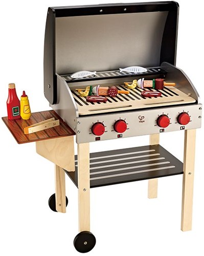 Hape toy barbecue with food - wooden BBQ set for kids-2