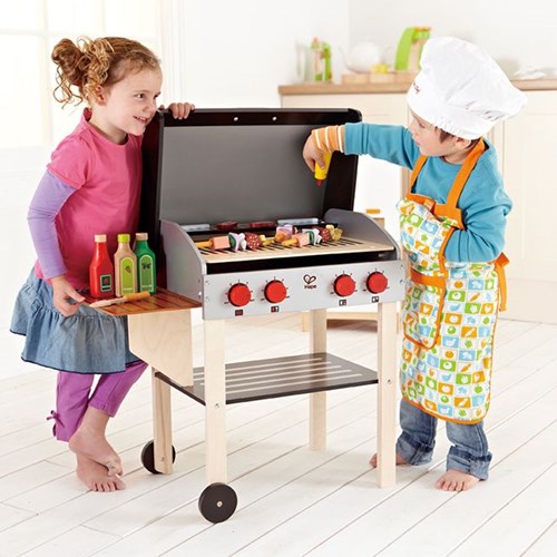 Hape toy barbecue with food - wooden BBQ set for kids