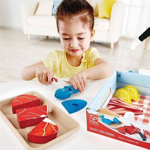 Hape kitchen playset meat and fish - toy food for children