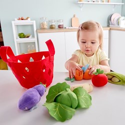 Hape toddler vegetable basket - educational soft play set