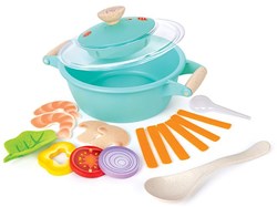 Hape Little Chef Cooking & Steam Wooden Toy Kitchen Set
