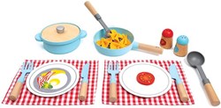 Hape toy cooking set - Little Chef Cooking & Serve Play Set wooden kitchen set