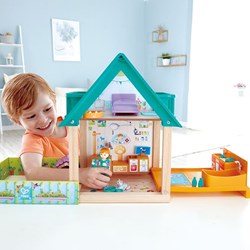 Hape Dollhouse vet wooden playset with accessories
