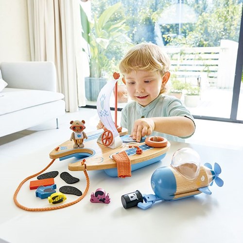 Green Planet Explorers toy catamaran - educational ocean adventure for kids