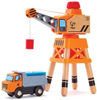 Hape train set crane - large wooden crane toy for kids-2
