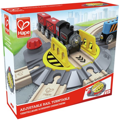 Hape train track turntable - adjustable wooden railway accessory-2