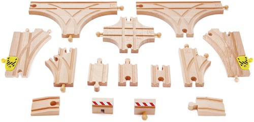 Hape wooden train track set - expansion pack 14-piece toy