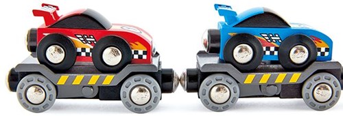 Hape Race Car Transport Train Wooden Toy Set Racetrack Kids-3