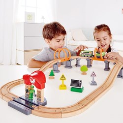 Hape wooden train set solar energy sustainable toy