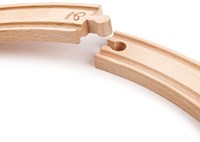Hape wooden train tracks long curved rails 4 pieces expansion set